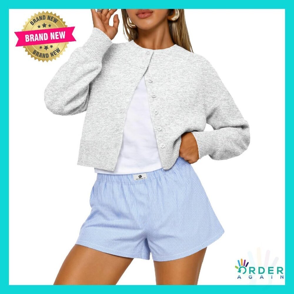 Cropped Cardigan Sweater Lightweight Knit Y2K Fall Fashion Open Front